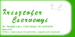 krisztofer cservenyi business card